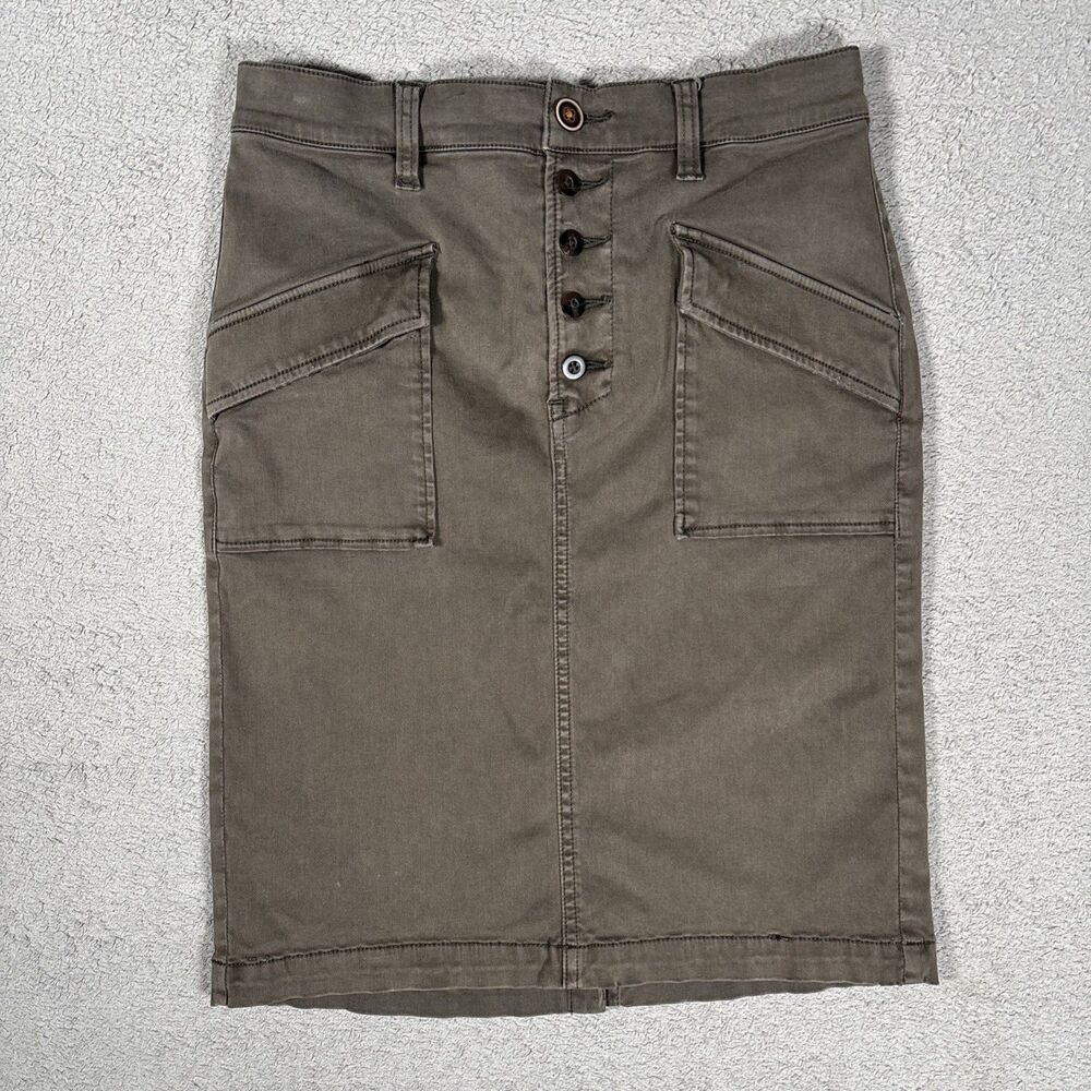 Pilcro And The Letterpress Utility Skirt Size 0 Olive Green Cargo Button Fly